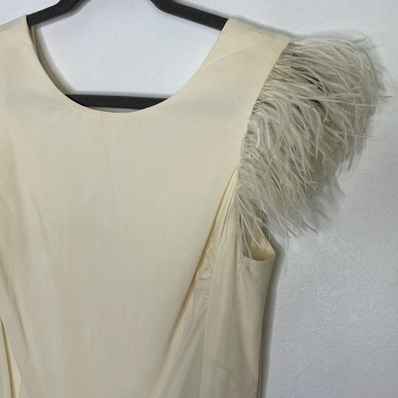 Twelfth street by Cynthia Vincent silk feather cream tank top - Picture 2 of 13